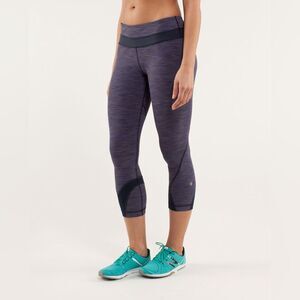 Lululemon Run: Inspire Crop II Deep Indigo/ Inkwell Leggings Size 2